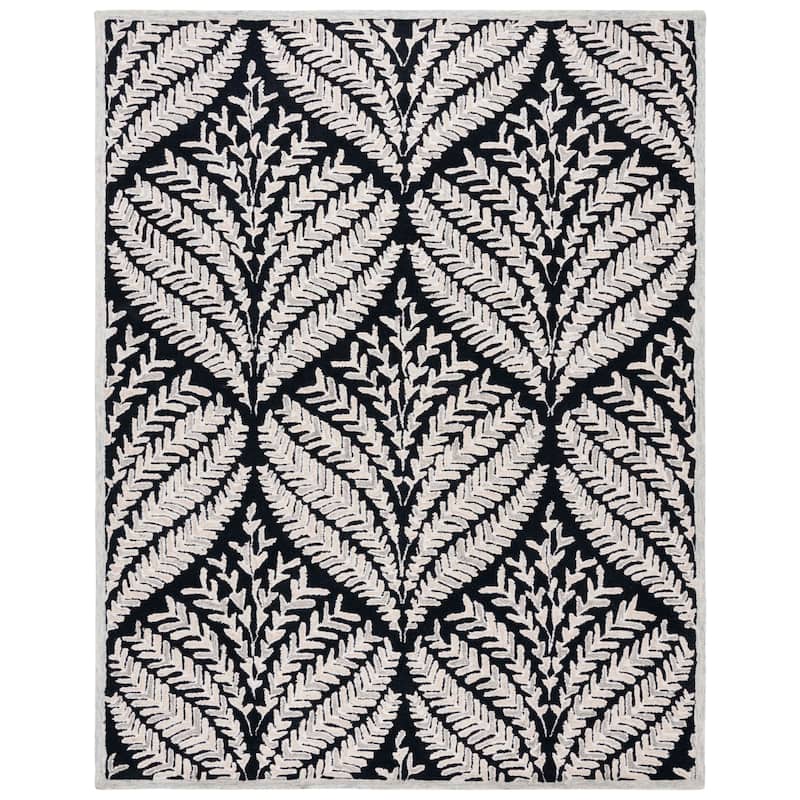 SAFAVIEH Handmade Capri Kert Wool Rug - 8' x 10' - Black/Ivory