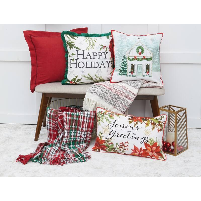 Christmas Red Black Plaid Throw