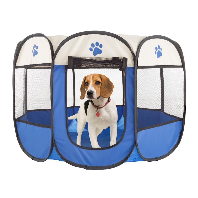 Petmaker Portable Pet Playpen - Pop-Up Dog Kennel with Carry Bag