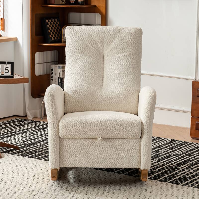35.8" High Back Rocking Chair with Footrest