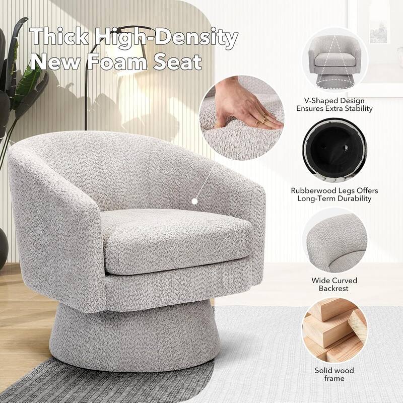 360° Swivel Comfy Accent Sofa Chair for Living Room, Bedroom