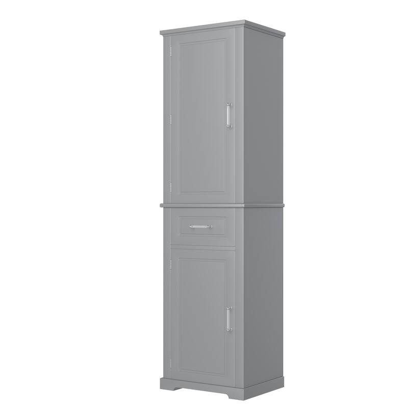 GDFStudio - Jasper Tall Freestanding Bathroom Storage Cabinet with Two-Sized Doors and Adjustable Shelves