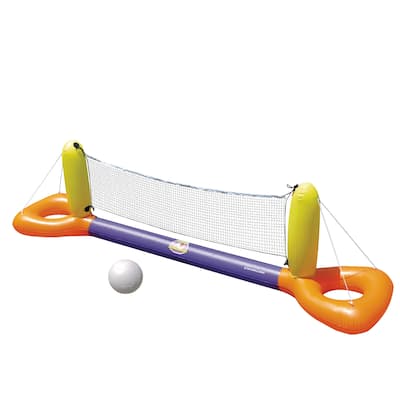 Inflatable Orange and Yellow Splash Volleyball Game Pool Float 11.5-Inch - N/A