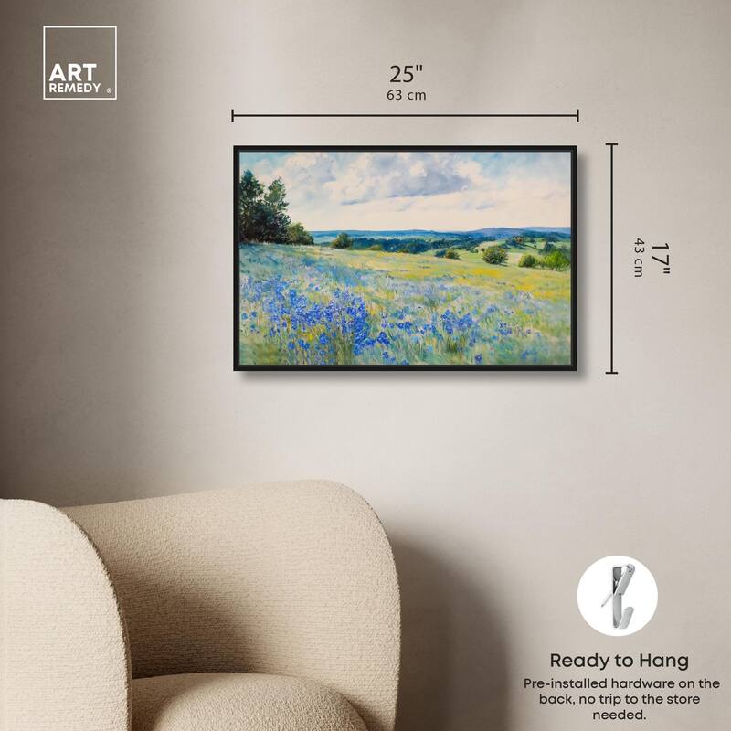 Sky Over Blue Fields Canvas by Art Remedy