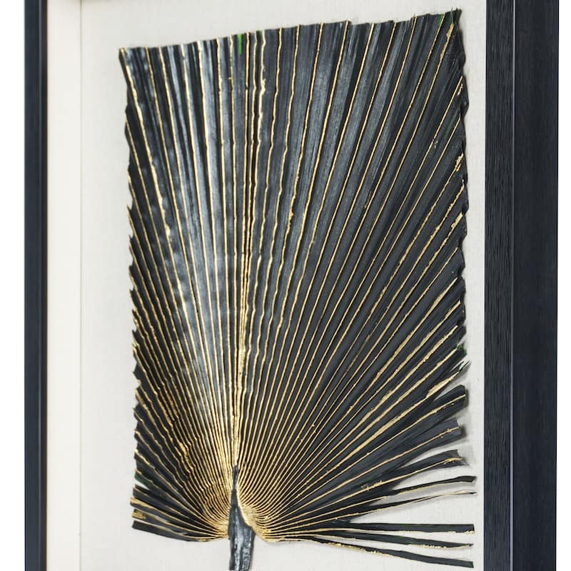 HUJI 2-Tone Banana Leaf Shadow Box Wall Decor