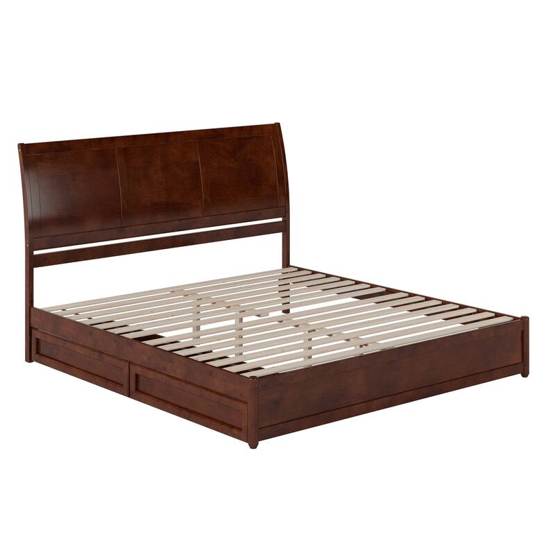 Andorra Platform Bed with Panel Footboard and Storage Drawers