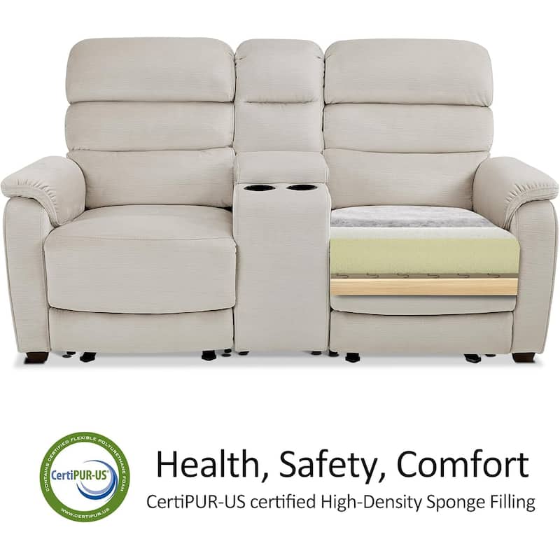 MCombo 61.6'' Wall Hugger Power Loveseat Recliner Sofa with Adjustable Headrest and USB A & C Charge Ports
