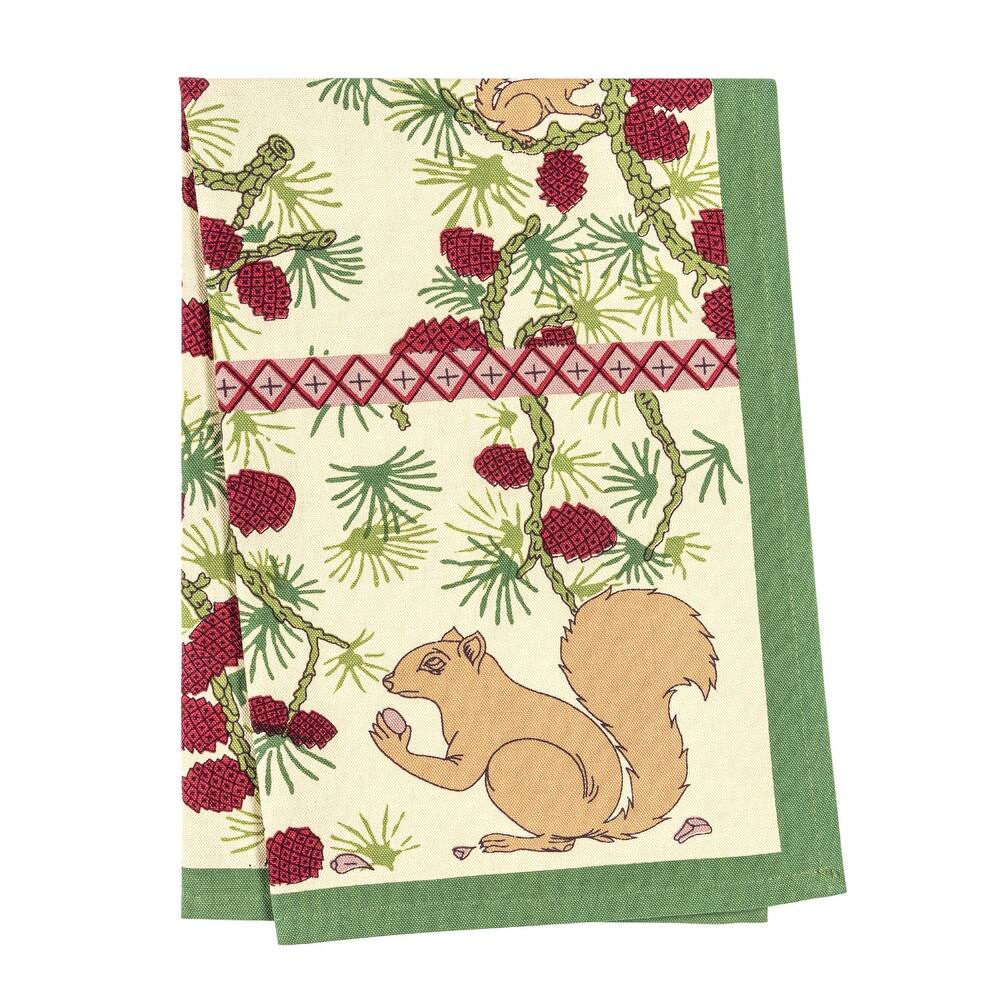 Couleur Nature Squirrel and Pinecone Tea Towels - Set of 3