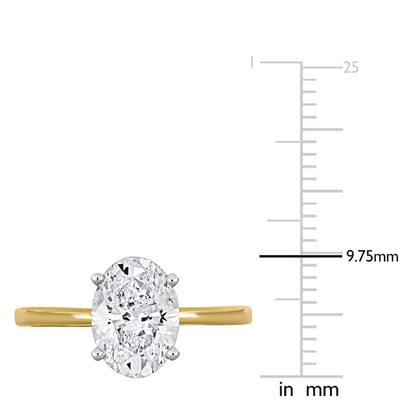 2ct TW Oval Lab-Grown Diamond Solitaire Engagement Ring in 14k Yellow Gold