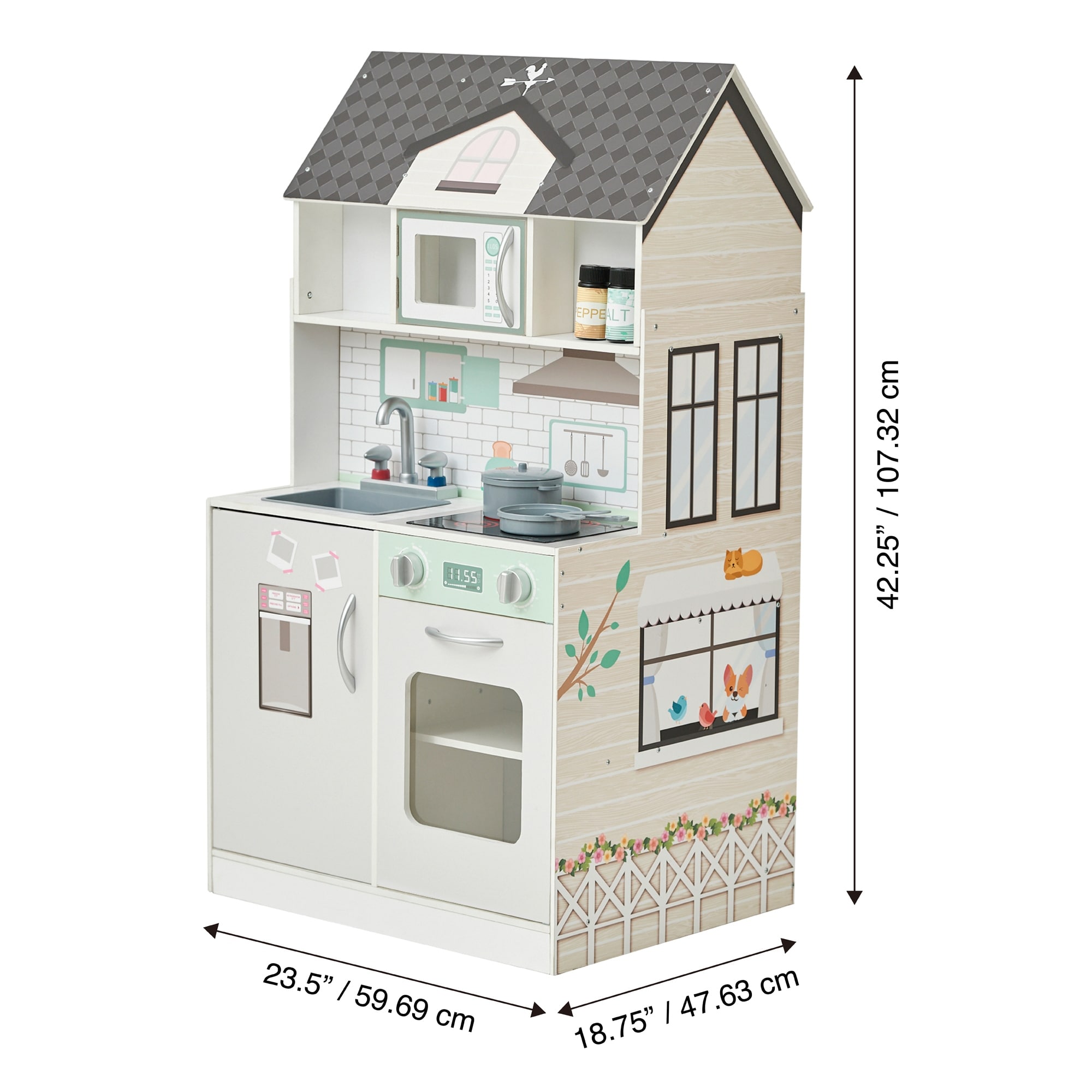 Teamson 2 in 1 kitchen dollhouse hotsell