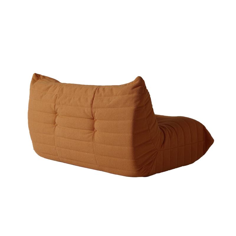 53" Upholstered Teddy Fabric Couch Modern Comfy 2-Seat Loveseat Sofa