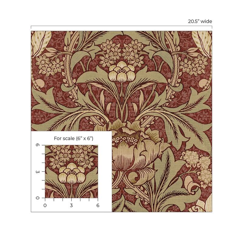 NextWall Acanthus Floral Peel and Stick Wallpaper