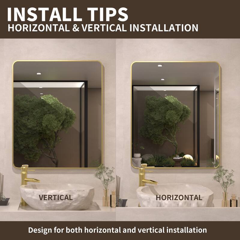 24/30/42/48/60 inch Rectangle Frameless Wall Mounted Bathroom Vanity Mirror