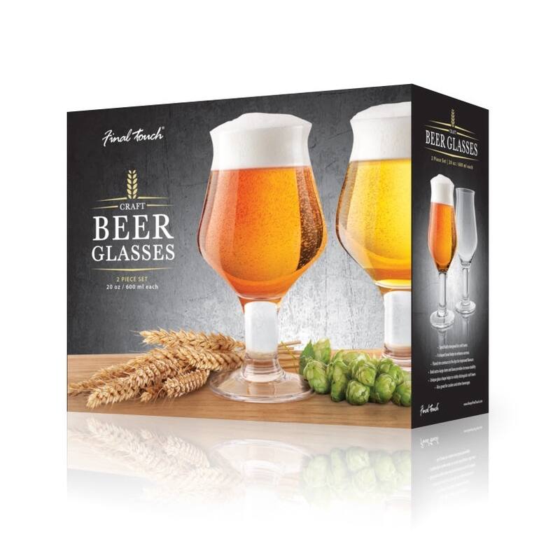 Final Touch Craft Beer Glasses Set of 2 - 20 Oz