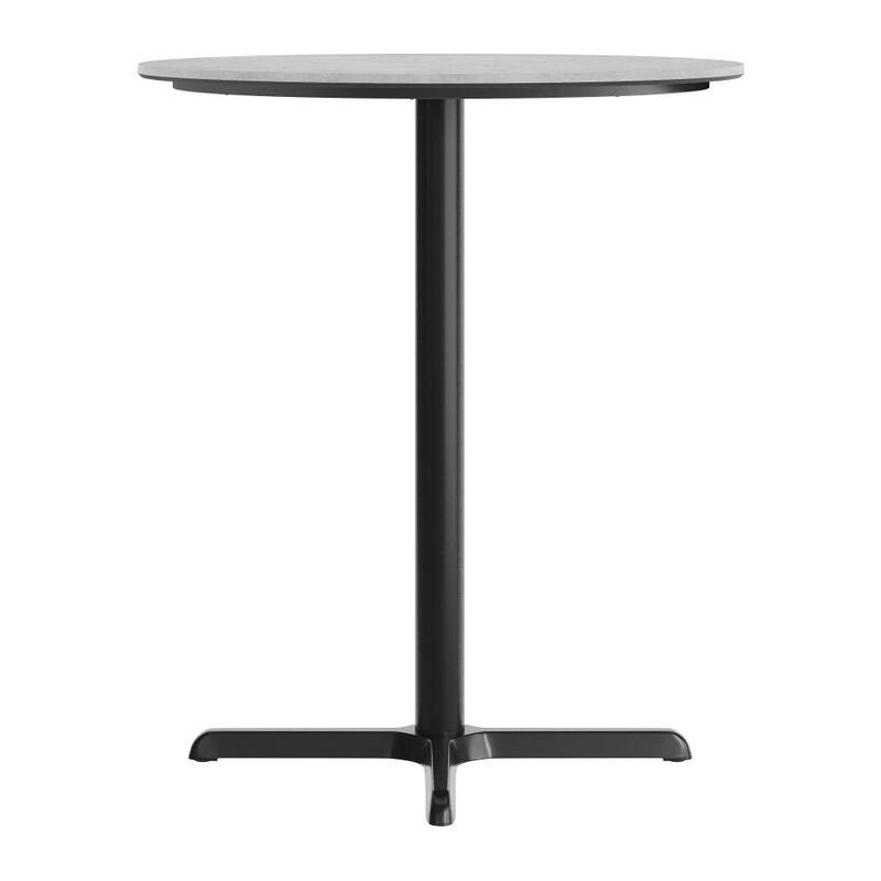 Commercial HPL Tabletop with Bar Height Crisscross Base - 36"W x 36"D x 42"H