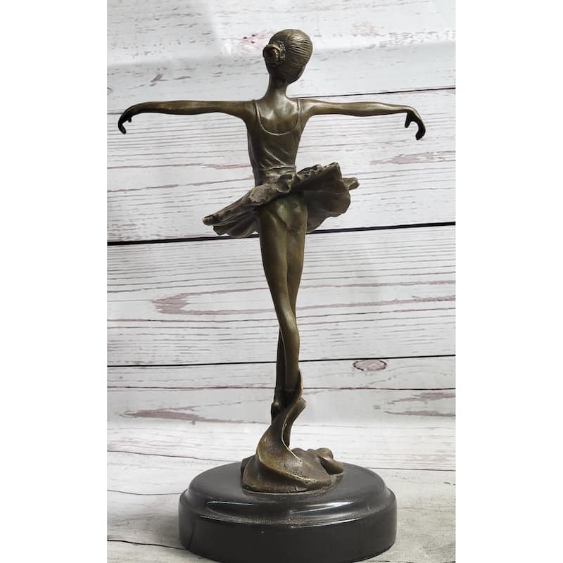 Prima Ballerina Dancer Girl Figure Trophy Statue Sculpture On Marble Base