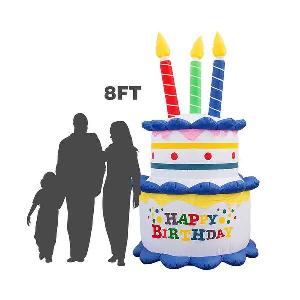 Shop Holidayana 8 Foot Inflatable Birthday Cake With Candles Party