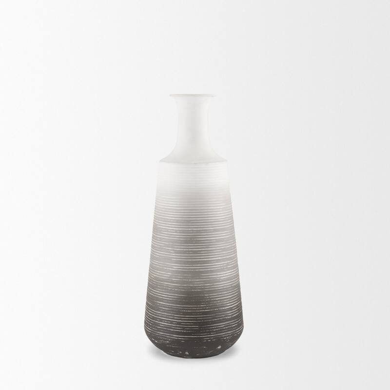Toru White w/ Grey Small Vase