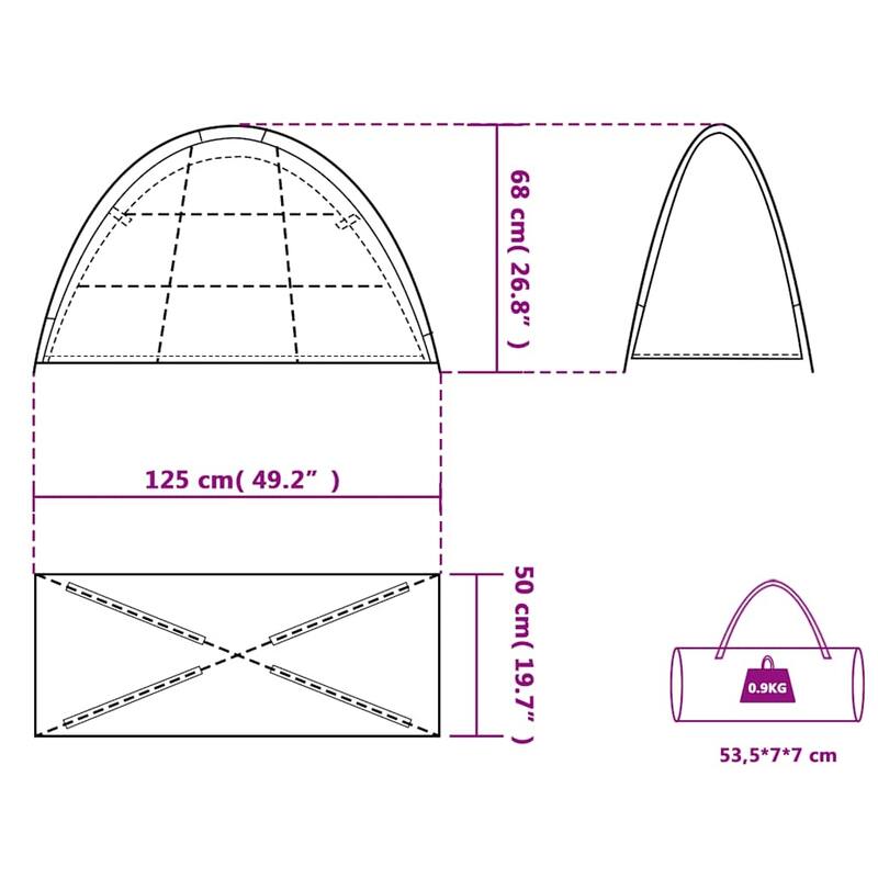 vidaXL Storage Tent 9 Compartments Green Waterproof - 49.2" x 19.7" x 26.8"