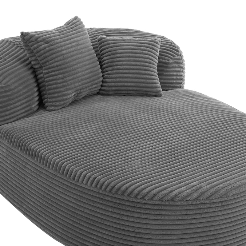 Modern Chaise Lounge Sofa Boneless Couch 51.6" Sofa Bed Compression Sofa Couch With Two Supportive Pillows