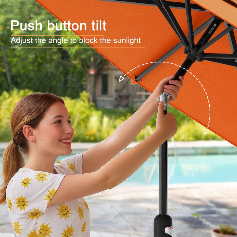 LIVOOSUN 9ft Patio Umbrella Outdoor Table Umbrella with Tilt and Crank