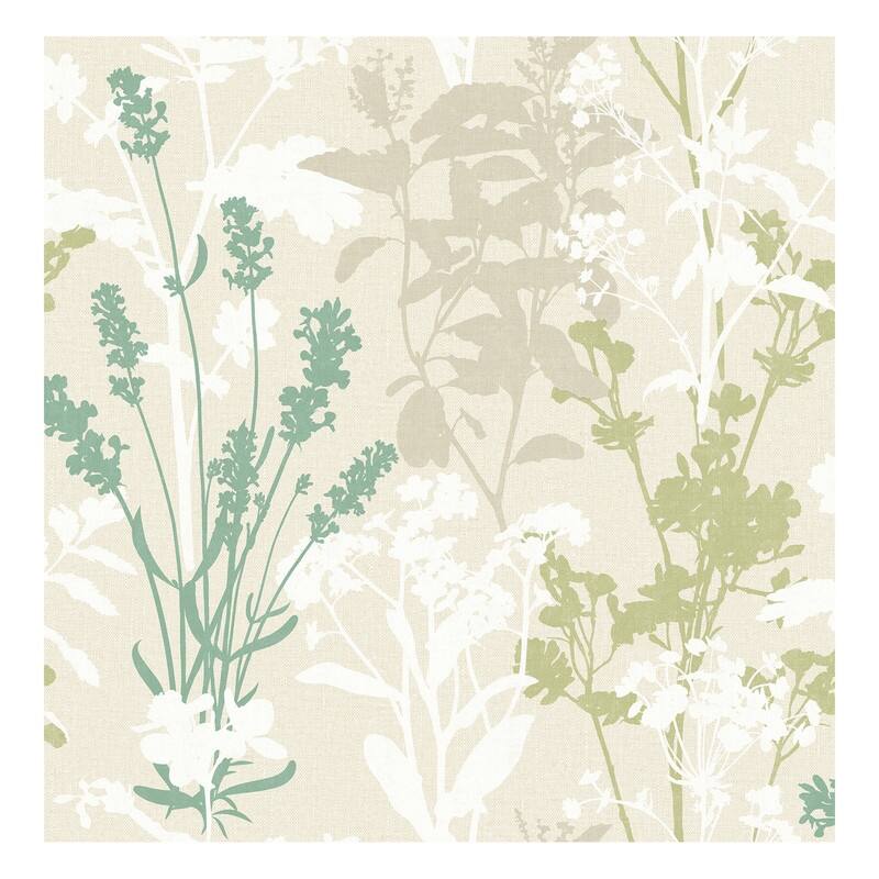 Advantage Pippin Green Wild Flowers Wallpaper - 20.5 x 396 x 0.025