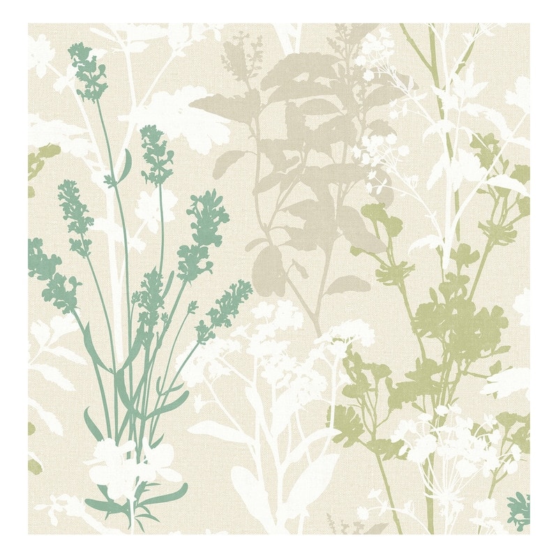 Advantage Pippin Green Wild Flowers Wallpaper - 20.5 x 396 x 0.025