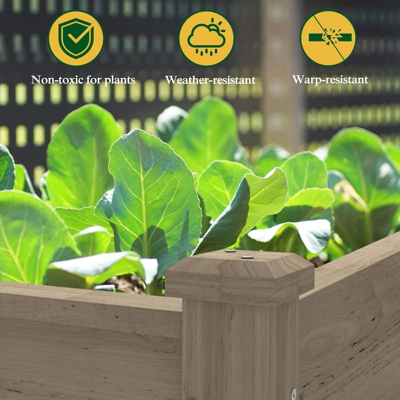 VEIKOUS Wood Raised Garden Bed Planter Box with Four Wheels and Legs, 46.8''W x 22.4''D x 33''H - 46.8''W x 22.4''D x 33''H