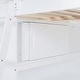 preview thumbnail 14 of 32, Full Size Loft Bed with Desk, Storage Shelves and 2 Sliding Doors, Multifunctional Kids Bed Frame with Ladder and Guardrail