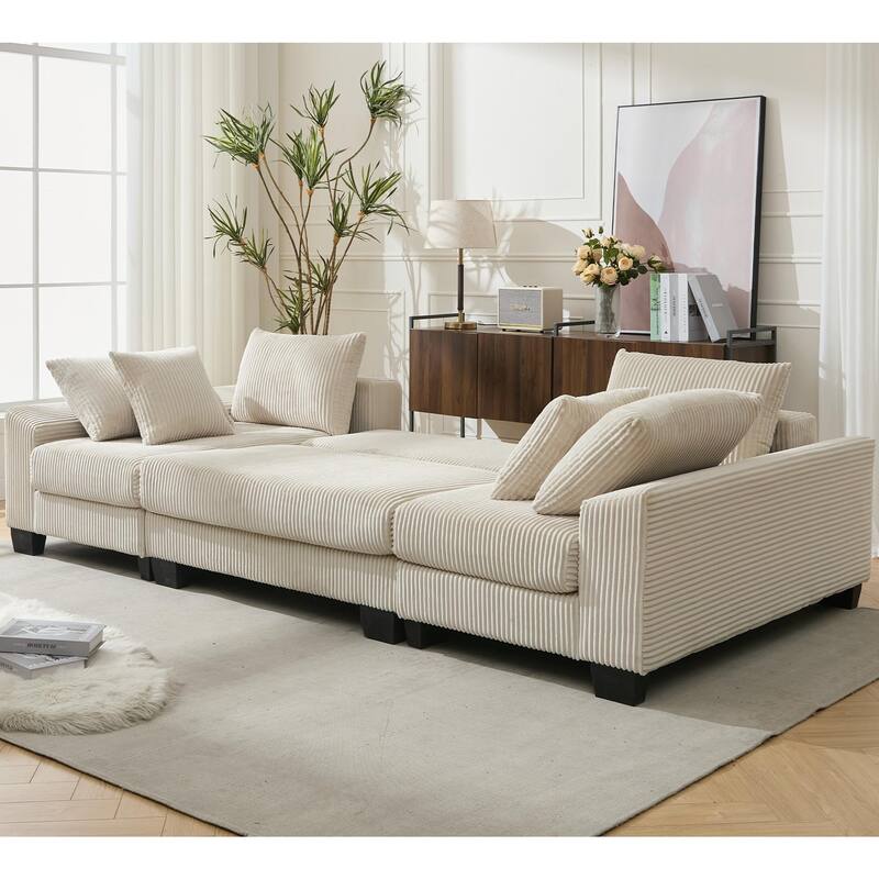 114" Sleeper Sofa U Shaped Sofa