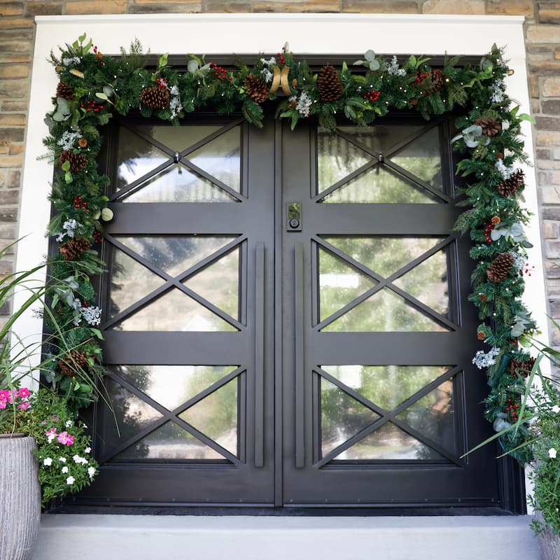 Garland Hanger - Double Door (52-82 Inch Doors) (Brown)