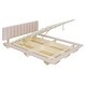 preview thumbnail 5 of 8, Queen Size Upholstered Velvet Floating Bed with LED Light and USB Port, Hydrualic Platform Bed Frame with Support Legs, Pink