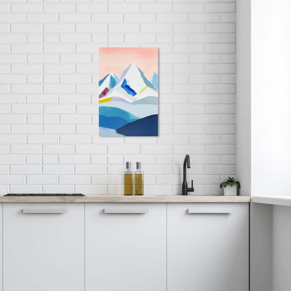 Wynwood Studio Canvas Abstract Creamy Pastel Peak Blue and Light Pink Modern & Contemporary Wall Art Canvas Print