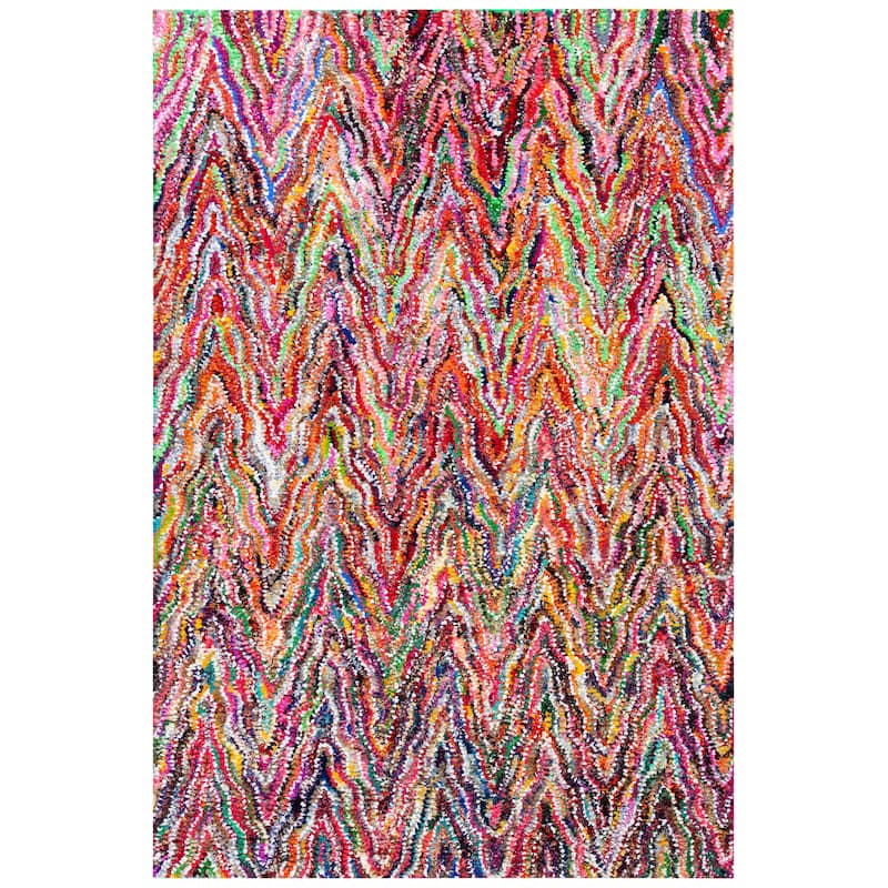 SAFAVIEH Handmade Nantucket Krishna Contemporary Cotton Rug - 5' x 8' - Multi