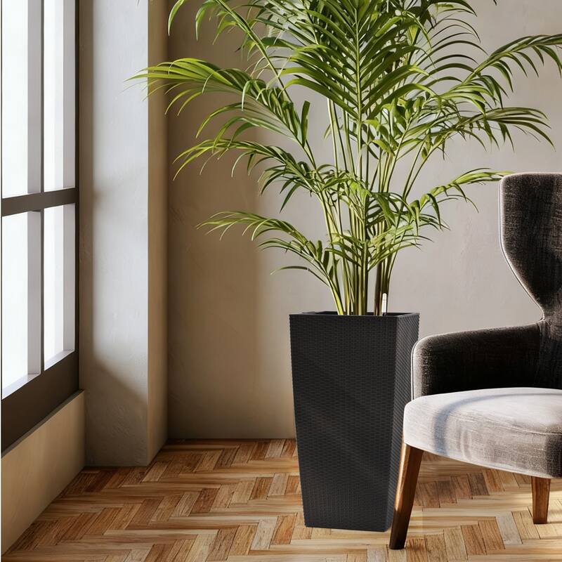 30" Tall Large Flower Pots Planter with Self-Watering Drainage Holes Inner Trays, Indoor Outdoor Plant Pot