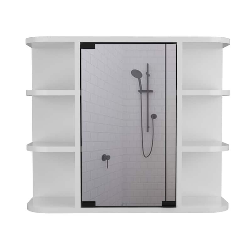 6-Shelf Medicine Cabinet with Mirorr