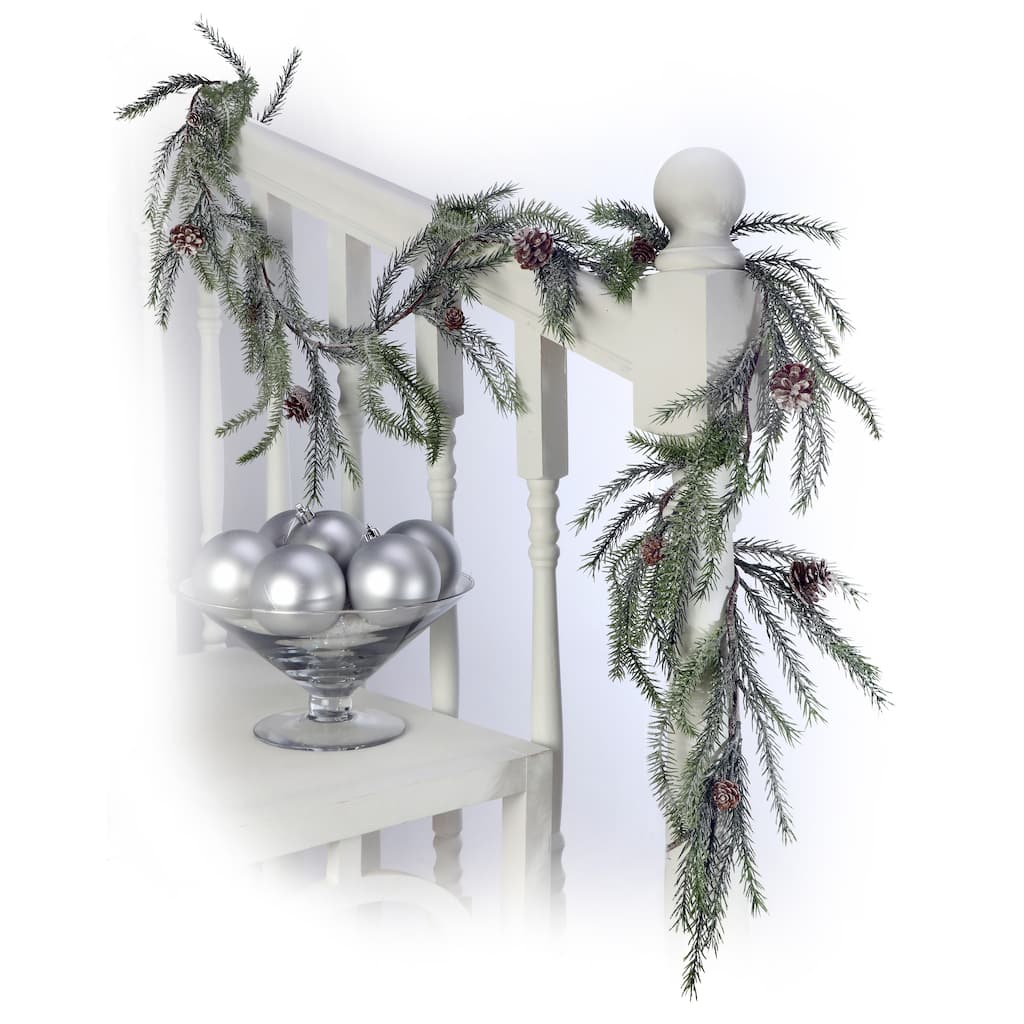 70" Plastic Japanese Long Pine Garland - Green