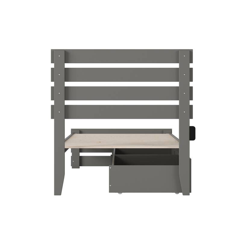 Oxford Bed with Footboard and USB Turbo Charger and 2 Storage Drawers