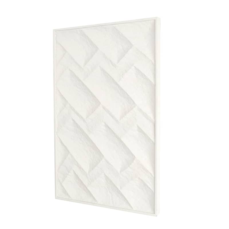 White Metal Dimensional Abstract or Geometric Wall Decor