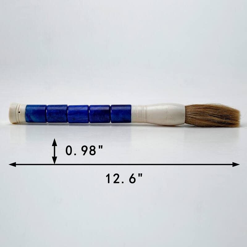 Artissance 15" Purple Blue Cylindrical Jade Calligraphy Brush