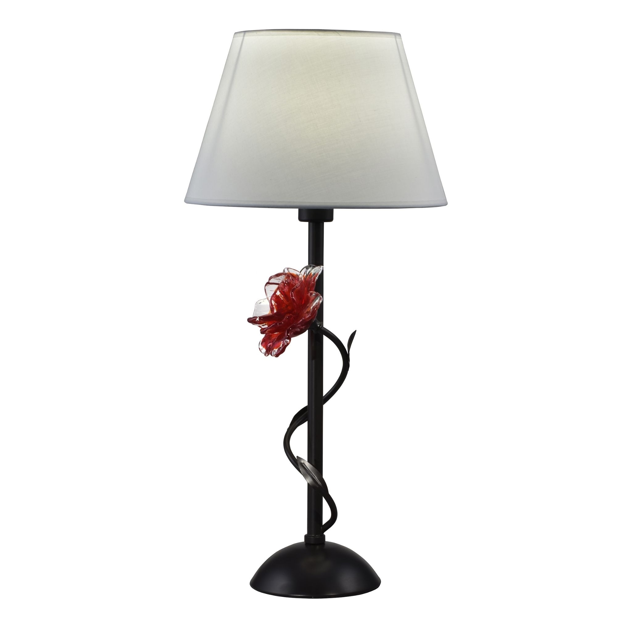 26.5" Black and White Handcrafted Art Glass Table Lamp