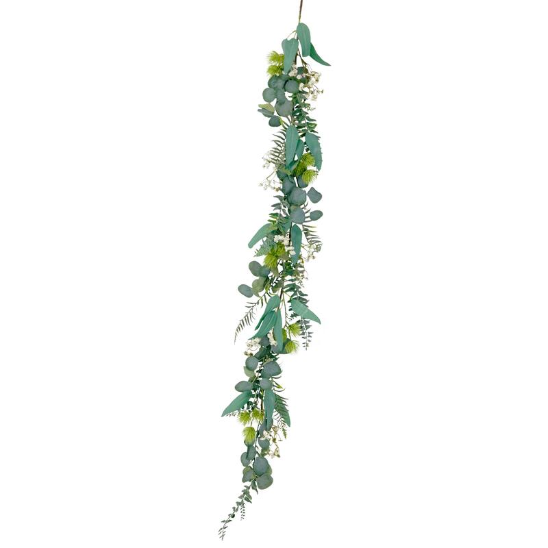 Puleo International 60" Artificial Eucalyptus Spring Garland, Green