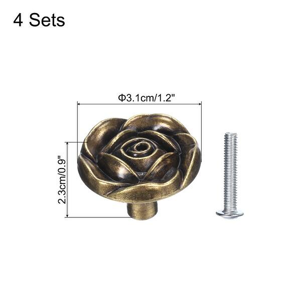8 Sets Vintage Drawer Knobs with Rose Patterns for Cupboard 1.2" Long - Bed  Bath & Beyond - 40702369