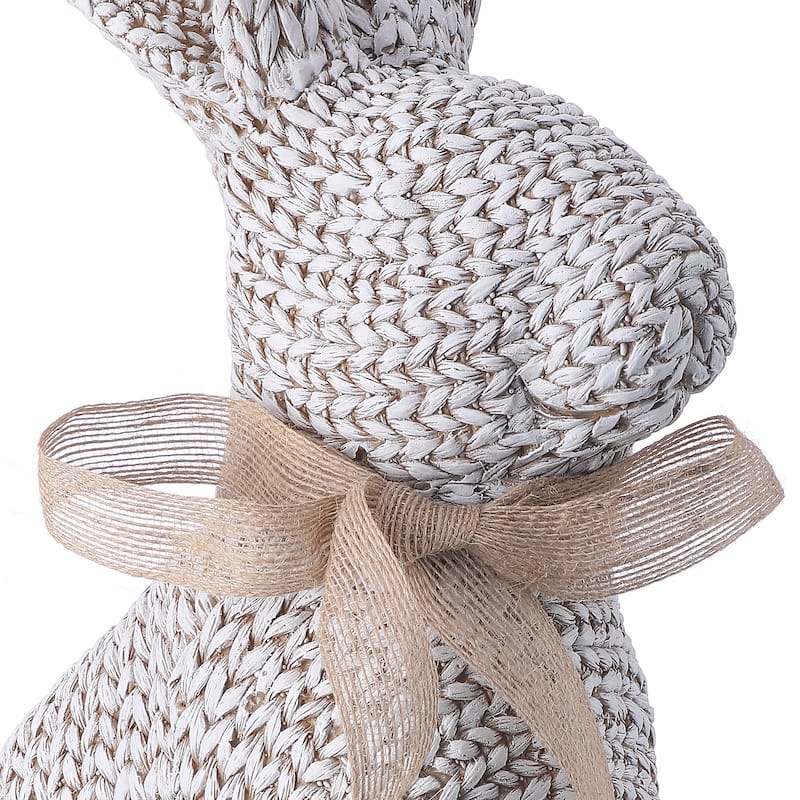 21" Resin Woven Fabricated Rabbit