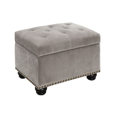 Storage Ottoman - Upholstered Rectangular Seat with Hidden Storage Box and Comfortable Cushion Lid