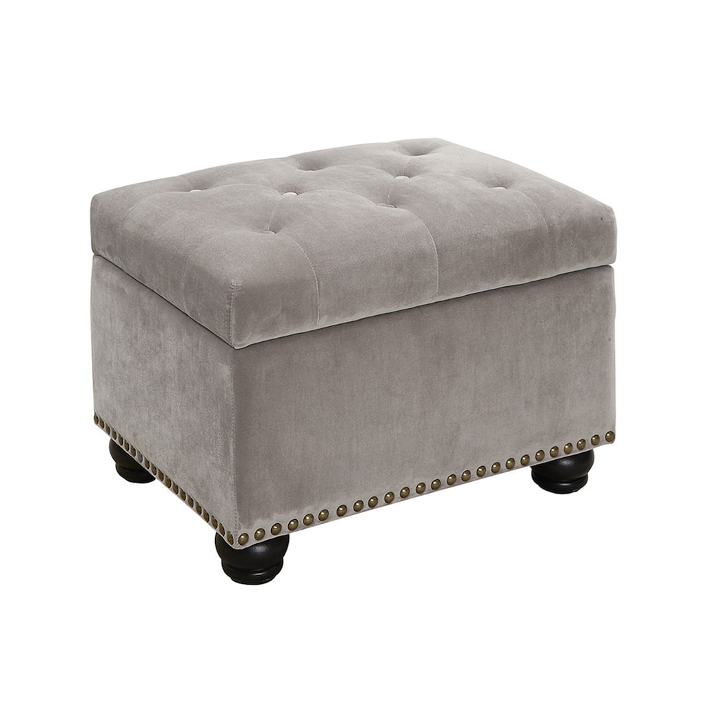Storage Ottoman - Upholstered Rectangular Seat with Hidden Storage Box and Comfortable Cushion Lid