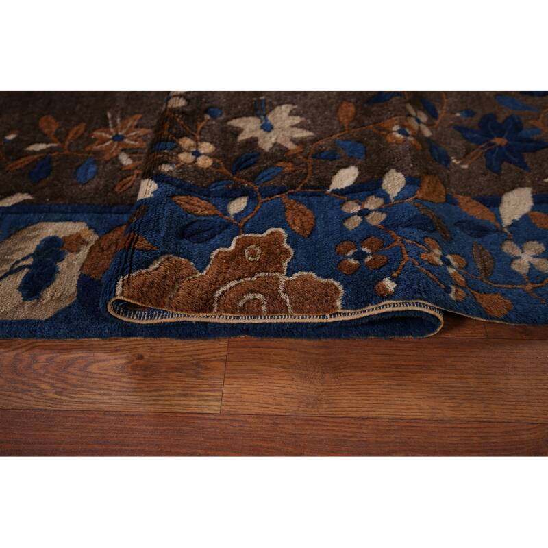 Vegetable Dye Art Deco Nichols Chinese Rug Handmade Wool Carpet - 8'1" x 9'10"