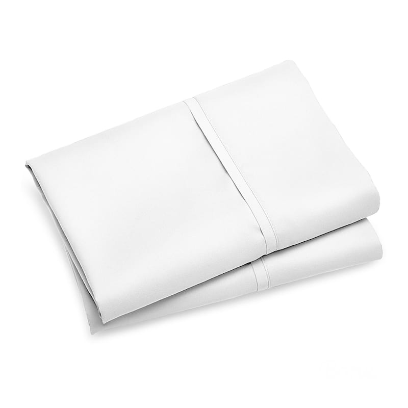 Purity Home Organic 100% Cotton Ultra-Light Percale Pillowcase Set - King - White