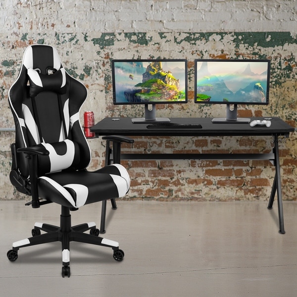 Gaming Desk Bundle Cup Headset Holder Mouse Pad Top Bed Bath
