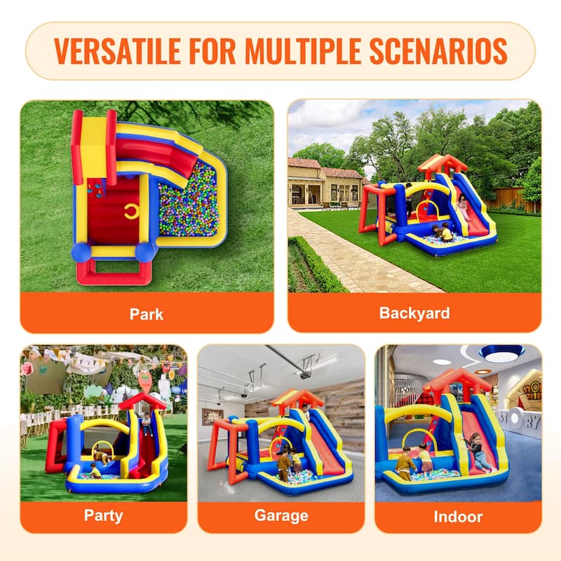 Inflatable Bounce House Family Backyard Bouncy Castle, for Kid Ages